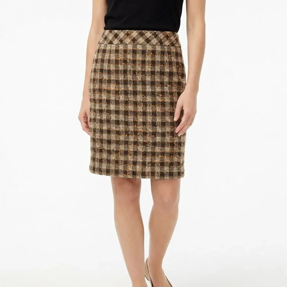 Ann Taylor LOFT Petites Wool Blend Multicolor Pencil Mini Skirt Women Size 0P